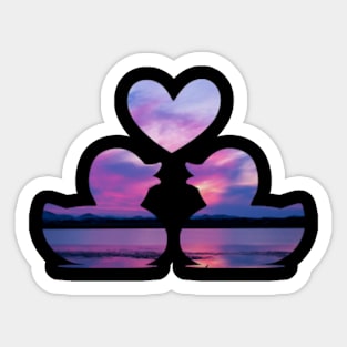 Colorful Love Ducks Sticker